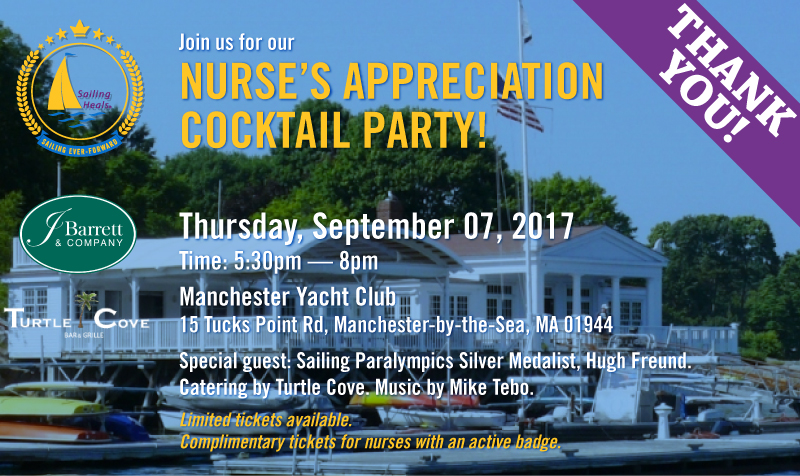 Sailing Heals - Nurse's Appreciation Cocktail Party - September 7th, 2017